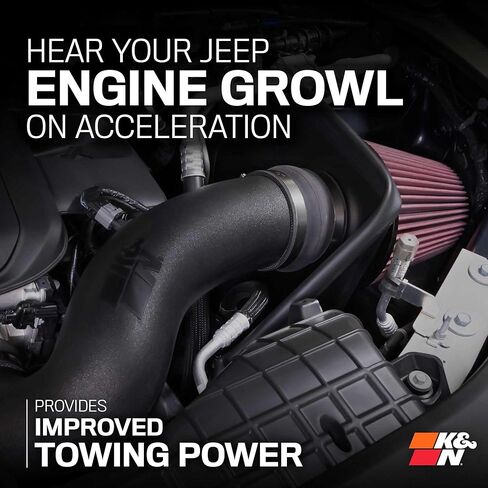 K&N Cold Air Intake System: High-Flow Air-Filter, Increase Performance & Horsepower: Compatible with 2022-2023 JEEP Grand Cherokee; 2022-2023 JEEP Grand Cherokee L, 63-1593 in Saudi Arabia