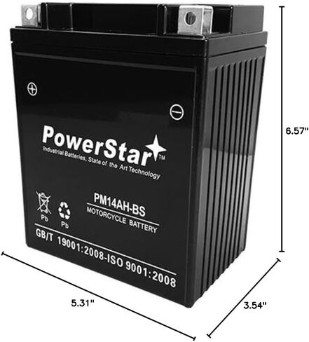 PowerStar YTX14AH-BS ATV Battery for YAMAHA YFM250 Bear Tracker 250CC 99-'04 in Saudi Arabia