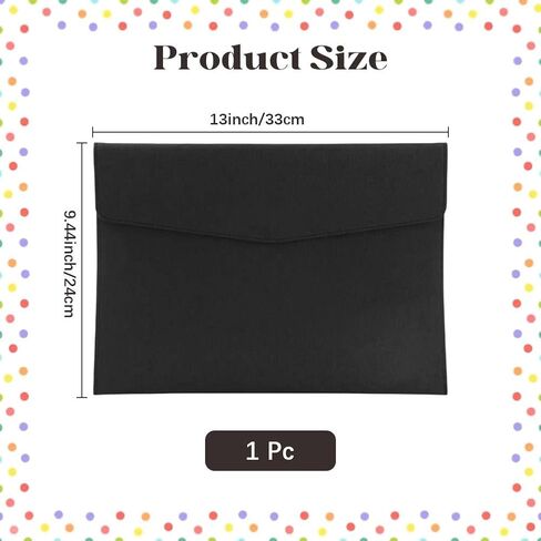 A4 PU Leather Document Folder with Snap Closure File Holder for Letter Size Black Waterproof Portfolio Envelope File Oragnizer Pocket Storage Case for Receipt Contract Stationery Tablet in Saudi Arabia