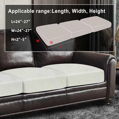 Leather Look Couch Cushion Covers Sofa Seat Slipcovers Sets Couches Furniture Protector for Sectional Armchair Loveseat Pets Kids Stretch Spandex Fabric (1 Cushion Armchair, Chocolate-01) in Kuwait