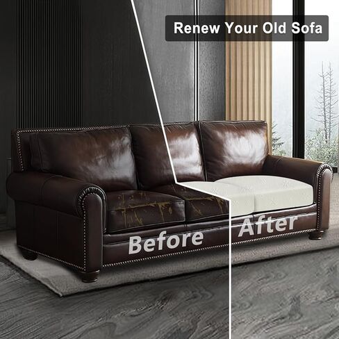 Leather Look Couch Cushion Covers Sofa Seat Slipcovers Sets Couches Furniture Protector for Sectional Armchair Loveseat Pets Kids Stretch Spandex Fabric (1 Cushion Armchair, Chocolate-01) in Kuwait