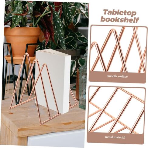 TEHAUX Metal Bookshelf for Desktop Bookends Book Supports Book Storage Rack for Home Office in Saudi Arabia