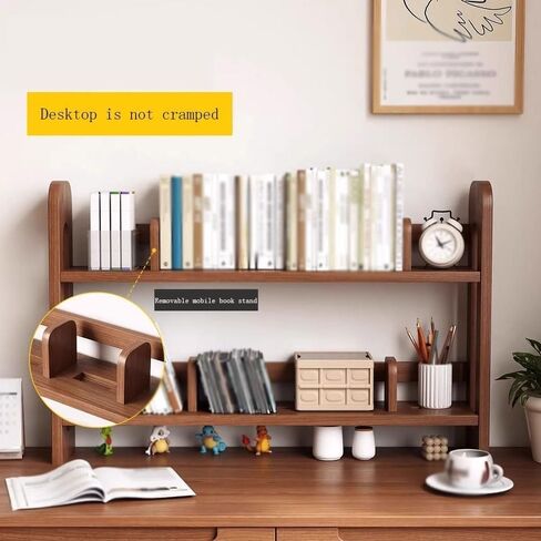 Bookshelf, Adjustable Mobile Book Stand, Wooden Desktop Shelf Student Organisation Storage Racks, for Office Books Display Rack,Desktop Organizer(L100xW20xH60 cm) in Saudi Arabia