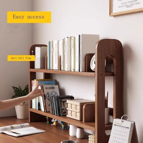 Bookshelf, Adjustable Mobile Book Stand, Wooden Desktop Shelf Student Organisation Storage Racks, for Office Books Display Rack,Desktop Organizer(L100xW20xH60 cm) in Saudi Arabia