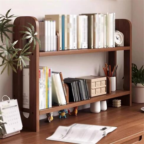 Bookshelf, Adjustable Mobile Book Stand, Wooden Desktop Shelf Student Organisation Storage Racks, for Office Books Display Rack,Desktop Organizer(L100xW20xH60 cm) in Saudi Arabia