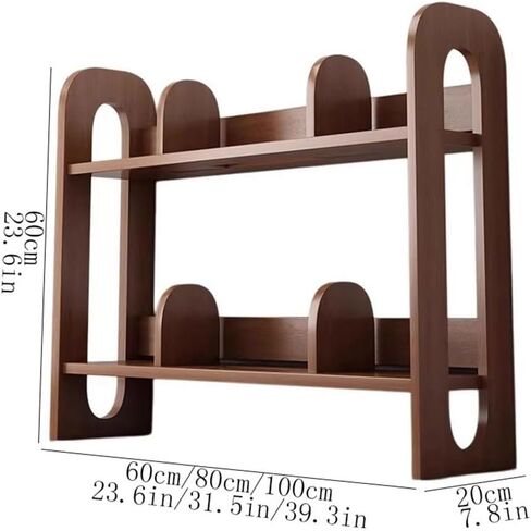 Bookshelf, Adjustable Mobile Book Stand, Wooden Desktop Shelf Student Organisation Storage Racks, for Office Books Display Rack,Desktop Organizer(L100xW20xH60 cm) in Saudi Arabia