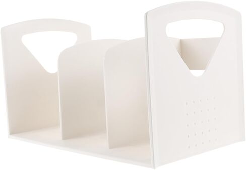 Toyvian Simple Three Lattice Bookshelf for Desk Large Size Book Rack Smooth Surface White Office Bookshelf Portable in Saudi Arabia