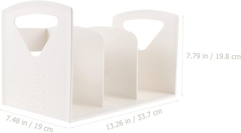 Toyvian Simple Three Lattice Bookshelf for Desk Large Size Book Rack Smooth Surface White Office Bookshelf Portable in Saudi Arabia