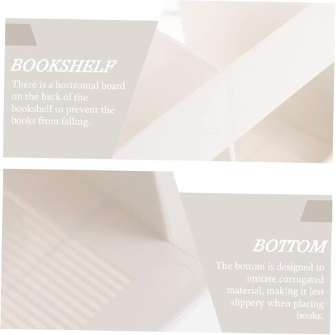 Toyvian Simple Three Lattice Bookshelf for Desk Large Size Book Rack Smooth Surface White Office Bookshelf Portable in Saudi Arabia