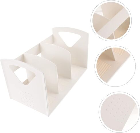 Toyvian Simple Three Lattice Bookshelf for Desk Large Size Book Rack Smooth Surface White Office Bookshelf Portable in Saudi Arabia