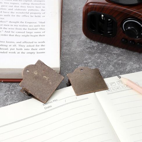 Vintage Journal Clip, 2 Pcs Metal Antique Bronze Travelers Notebook Clip Small Planner Clips for Book, Paper, Bookmark, Document File Organizer, Reading Decoration Accessories in Saudi Arabia