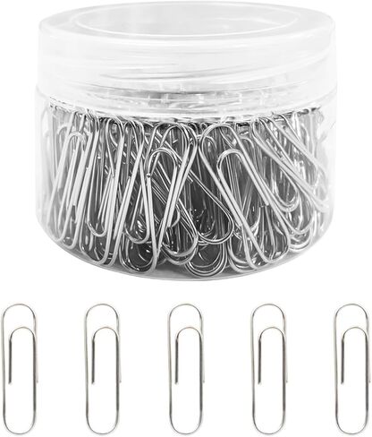 Generic 200 مشبك ورق فضي حجم متوسط ​​1.5 بوصة معدن استايل مودرن 200 قطعة in Saudi Arabia