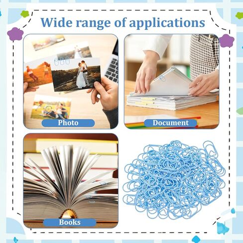 100 PCS Blue Paper Clips Small Size Cute Paper Clips Blue Metal 0.79 Inch Paperclips for Home, Office, Document Organizer in Kuwait