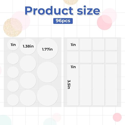96 PCS Double Sided Tape, Removable Mounting Dots Adhesive Heavy Duty, Adhesive Mounting Tape Wall Decor, Multi-Shape Sticky Tack No Traces for Walls Crafts Poster Art Craft in Saudi Arabia