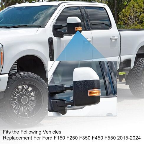 Door Tow Mirror Turn Signal LED Lights Passenger Right Side Replacement for F150 F250 F350 F450 F550 2015-2024, Replace FL34-13B381-CC in Saudi Arabia