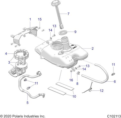Polaris ATV CAP-GAS W/GAUGE,241MM, Genuine OEM Part 2884214, Qty 1 in Saudi Arabia