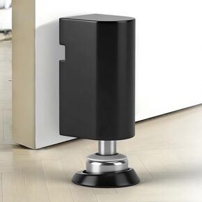 سدادة باب مغناطيسية صامتة - توقف باب من الفولاذ المقاوم للصدأ، توقف باب مغناطيسي بدون حفر ومسامير، مغناطيس باب أسود غير لامع، ارتفاع قابل للتعديل، للأبواب والجدران المعدنية والزجاج الخشبي in Kuwait