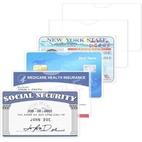 Social Security Card Protector Sleeves, Clear Card Holder, Suitable for Medicare Card, Business Card and Credit Card, Clear PVC, Water Resistant, Horizontal (6) in Kuwait