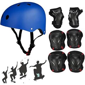 Kids Skateboard Skates Helmet and Pads for Ages 8-14,Child Bike Helmet Kids Protective Gear Set Knee Elbow Wrist Pads in Kuwait