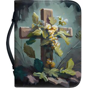 Bengbobar الأزهار الكتاب المقدس يغطي حقيبة كنيسة المسيح للنساء حقيبة الكتاب المقدس الجلدية مع مقبض تخزين القلم انغلق جيب مقاوم للماء الناقل الكتاب المقدس 6x9 الفن الكتاب المقدس الغطاء الواقي in Kuwait