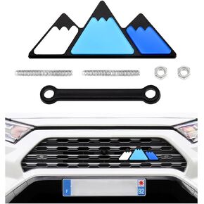 Tri-Color Grille Decor Badge, Front Slotted Grille Emblem Decoration Insert Trims, 3-Color Stripe Decal Classic Emblem Compatible with Tacoma 4 Runner, Car Accessories (D) in Kuwait