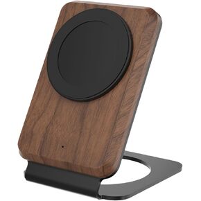 ARK Uno² - Solid Wood Phone Stand Magnetic Wireless Charging Station w/Adapter & USB to USBC 15W Wireless Charger. Home, Office, Kitchen,Best Mens Gifts! in Kuwait