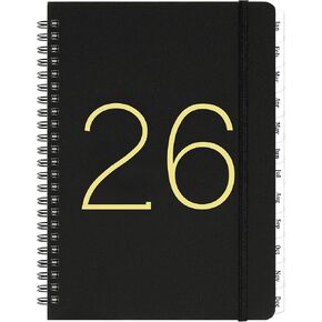مخطط 2026 - مخطط التقويم 2026 من يناير 2026 - ديسمبر 2026، 2026 مخططات أسبوعية وشهرية مع علامات التبويب، جيب داخلي، 6.4 بوصة × 8.5 بوصة، أسود in Saudi Arabia