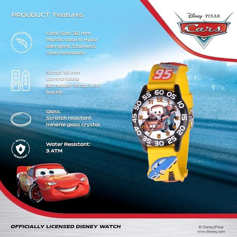Disney Cars Kids' Plastic Time Teacher Analog Quartz Nylon Strap Watch in Kuwait