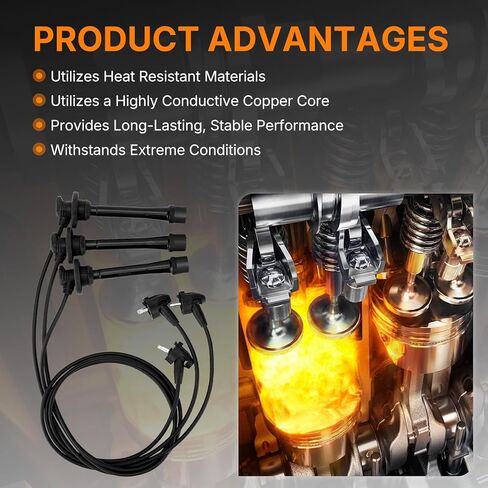S623025 Spark Plug Wire Set for 1996-2004 Toyota 4Runner T100 Tacoma Tundra 3.4L Replaces# 19037-62050, 1903762010, 1903762050, 19037-62010 in Saudi Arabia