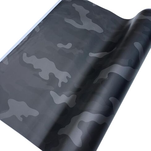 Digital Camo Car Vinyl Wrap Roll, Camouflage PVC Car Exterior & Interior Decals Stickers Vehicle Paint Protective Film (Black Camo,7.87 x 59.84 inch) in Saudi Arabia
