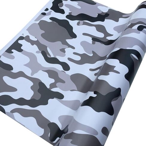 Digital Camo Car Vinyl Wrap Roll, Camouflage PVC Car Exterior & Interior Decals Stickers Vehicle Paint Protective Film (Black Camo,7.87 x 59.84 inch) in Saudi Arabia