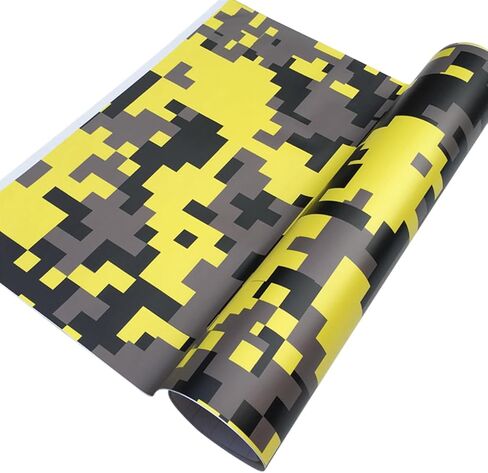 Digital Camo Car Vinyl Wrap Roll, Camouflage PVC Car Exterior & Interior Decals Stickers Vehicle Paint Protective Film (Black Camo,7.87 x 59.84 inch) in Saudi Arabia