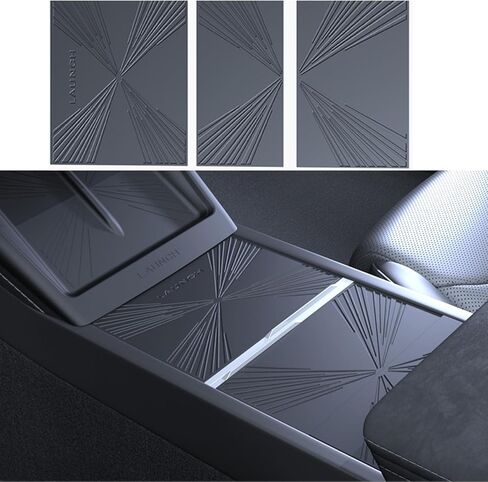3PCS Center Console Cover Wrap for Model Y Juniper 2025 2026 No Adheres Center Console Liner Silicone Anti Slip Pad Model Y Juniper Interior Accessories 2026 Center Console Protector (Black) in Saudi Arabia