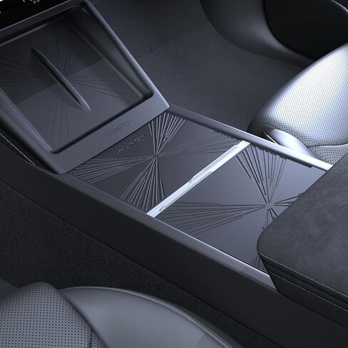 3PCS Center Console Cover Wrap for Model Y Juniper 2025 2026 No Adheres Center Console Liner Silicone Anti Slip Pad Model Y Juniper Interior Accessories 2026 Center Console Protector (Black) in Saudi Arabia