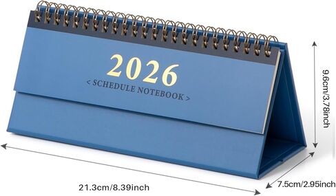 Mini Desk Calendar 2026 - Standing Flip Small Desktop Calendar, Use Now to Dec 2026, Mini Daily Schedule 350gsm Thick Paper Twin-Wire Binding with Check List for Home Office School (Pink) in Saudi Arabia