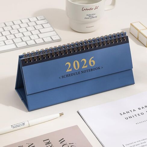 Mini Desk Calendar 2026 - Standing Flip Small Desktop Calendar, Use Now to Dec 2026, Mini Daily Schedule 350gsm Thick Paper Twin-Wire Binding with Check List for Home Office School (Pink) in Saudi Arabia