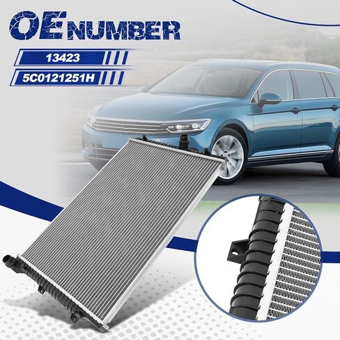 مشعاع تبريد المحرك، مناسب لسيارة Volkswagen Jetta 2013-2018، مناسب لـ Passat 2014-2019، مناسب لـ Beetle 2014-2019، L4 1.8L 2.0L، OE 13423، 5C0121251H in Kuwait