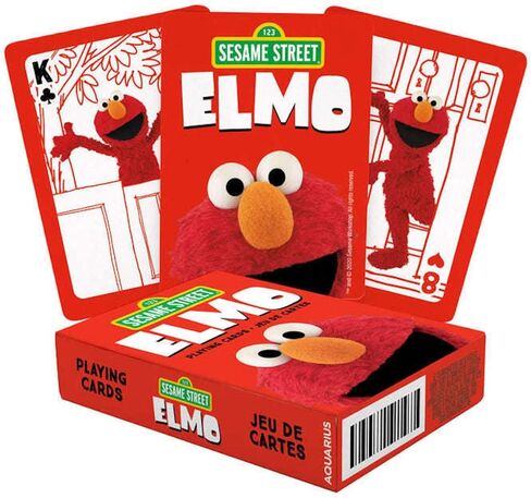 أوراق لعب AQUARIUS Sesame Street Elmo - مجموعة بطاقات تحمل عنوان Elmo لألعاب الورق المفضلة لديك - بضائع ومقتنيات Sesame Street المرخصة رسميًا - حجم البوكر in Saudi Arabia