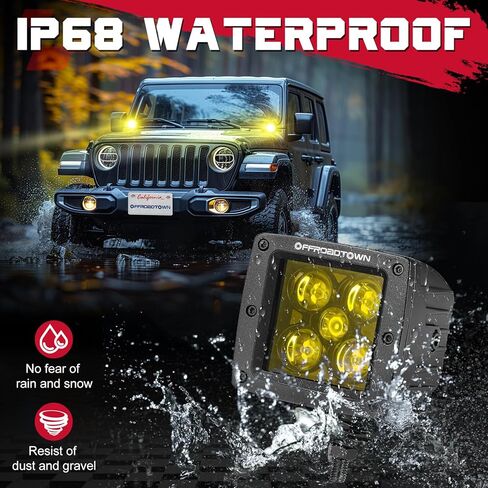 OFFROADTOWN LED Cube Lights Covers, 2PCS 3 Inch Square Offroad Light Covers Black LED Pod Covers Ditch Lights Polycarbonate Lens Protective Covers for LED Pod Light Bar Covers Fog Light Pods Covers in Saudi Arabia