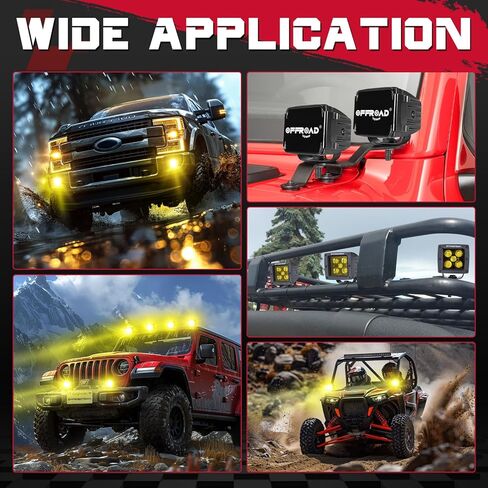 OFFROADTOWN LED Cube Lights Covers, 2PCS 3 Inch Square Offroad Light Covers Black LED Pod Covers Ditch Lights Polycarbonate Lens Protective Covers for LED Pod Light Bar Covers Fog Light Pods Covers in Saudi Arabia
