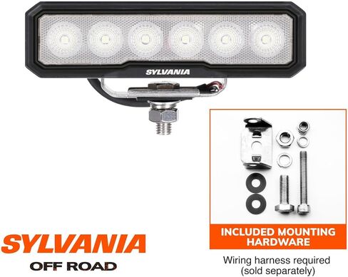 SYLVANIA Rugged 6 Inch Flood LED Light Bar - LIFETIME Limited Warranty - Floodlight 1700 Raw Lumens - Off Road Driving Work Light - For Truck, Boat, Tractor, ATV, UTV, SUV, 4x4 (1 PC) in Saudi Arabia