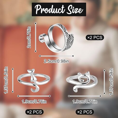 6pcs Crochet Ring, 3 Styles Adjustable Crochet Tension Ring Crochet Finger Ring Crochet Guide Ring Yarn Guide Finger Holder for Crocheting Hand Knitting Tools in Saudi Arabia