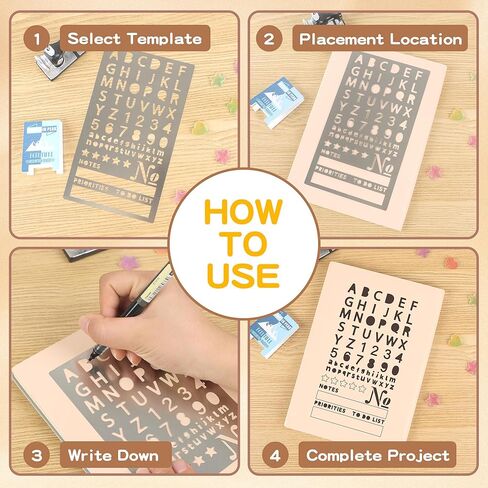 3PCS Planner Stencils, Metal Journal Stencil for Bullet Journaling Wood Burning Engraving Crafts Reusable Stencils for Crafts DIY Bookmark Lists Planner Stamps Habit Tracker Monthly Spread (3) in Saudi Arabia