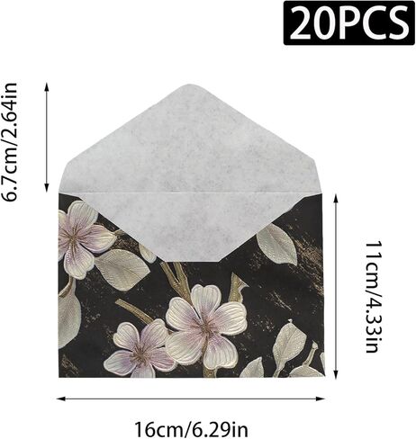 20 قطعة مظاريف زهرية عتيقة مقاس 4 × 6 مقاس A6 مظاريف بيضاء جميلة لبطاقات الدعوات in Kuwait