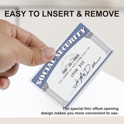 Social Security Card Protector Sleeves, Clear Card Holder, Suitable for Medicare Card, Business Card and Credit Card, Clear PVC, Water Resistant, Horizontal (6) in Kuwait