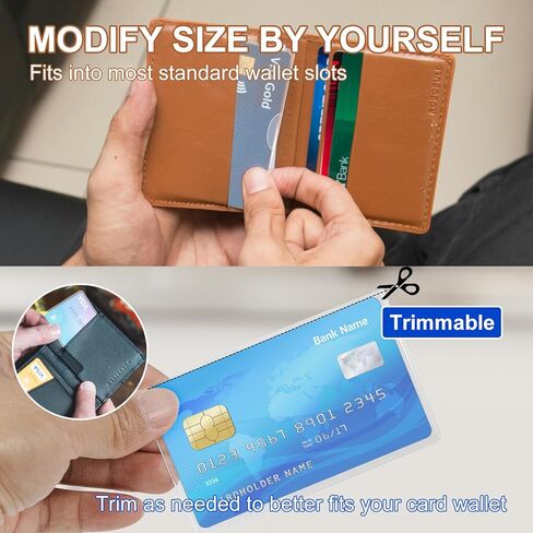 Social Security Card Protector Sleeves, Clear Card Holder, Suitable for Medicare Card, Business Card and Credit Card, Clear PVC, Water Resistant, Horizontal (6) in Kuwait