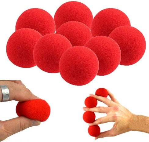 MilesMagic Magician's Set of 4 Close Up Classical Sponge Balls 4.5cm Soft & Funny Street Comedy Stage Magic Trick (Red) in Saudi Arabia