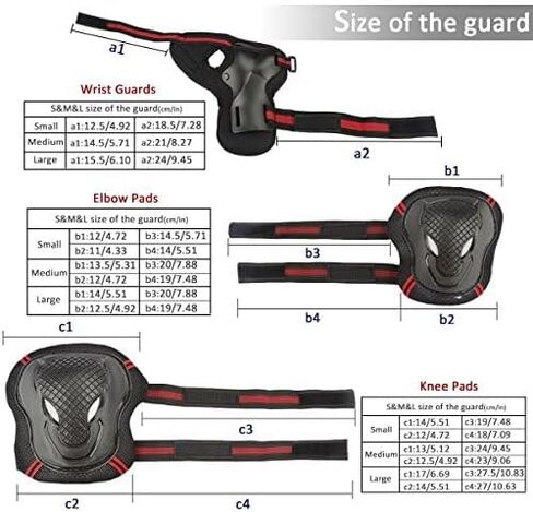 Kids Skateboard Skates Helmet and Pads for Ages 8-14,Child Bike Helmet Kids Protective Gear Set Knee Elbow Wrist Pads in Kuwait