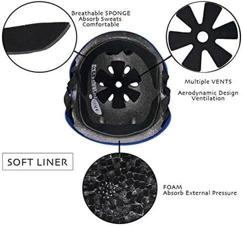 Kids Skateboard Skates Helmet and Pads for Ages 8-14,Child Bike Helmet Kids Protective Gear Set Knee Elbow Wrist Pads in Kuwait