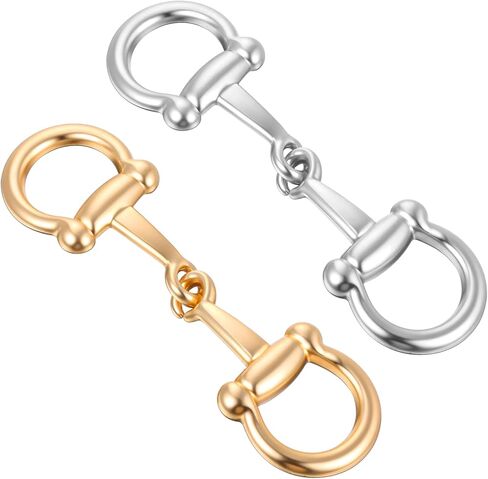 Yolev 2 Pcs Scarfs Slide - Metal Scarf Ring - Gold Silver Horsebit Silk Scarf Buckle for Women Scarves Shawls in Saudi Arabia